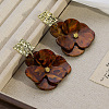 Flower Zinc Alloy Acrylic Dangle Stud Earrings FS-WG5AD05-03-1
