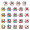 24Pcs 6 Colors Alloy Enamel Connector Charms FIND-TA0009-52-3