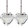2Pcs Glass Heart Pendant Decorations HJEW-SP0001-22A-7
