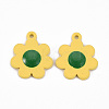 Spray Painted Alloy Enamel Pendants PALLOY-T075-128B-RS-2