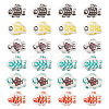 24Pcs 6 Colors Handmade Printed Porcelain Beads PORC-HS0001-01-1