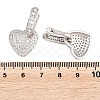 Brass Micro Pave Clear Cubic Zirconia Hoop Dangle Earrings EJEW-G471-30D-P-5
