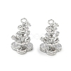 Brass Micro Pave Clear Cubic Zirconia Pendants KK-K351-68P-1