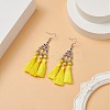Polyester Tassel with Glass Beaded Chandelier Earrings EJEW-TA00183-02-2