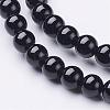 Natural Black Onyx Round Beads Strands GSR4mmC097-2