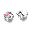 Alloy Enamel Letter Slide Charms PALLOY-K241-G-2