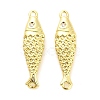 Brass Micro Pave Clear Cubic Zirconia Fish Connector Charms KK-H527-37G-1