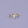 Teardrop 304 Stainless Steel with Clear Cubic Zirconia Finger Rings for Women FS-WG6614B-02-4