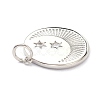 Brass Micro Pave Clear Cubic Zirconia Pendants ZIRC-L091-104P-3