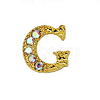 Alloy Gold Rhinetone Letters Nail Stud Cabochons MRMJ-S047-023G-1