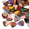 Opaque & Transparent Resin & Walnut Wood Pendants RESI-N053-33-1