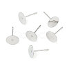 Tarnish Resistant 304 Stainless Steel Flat Round Blank Peg Stud Earring Findings STAS-S028-37-3