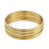 7Pcs Round Vacuum Plating PVD Vacuum Plating 201 Stainless Steel Bangles Sets for Women BJEW-F476-08G-03-1