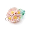 Glass Seed Beaded Flowerpot Pendants PALLOY-MZ00520-01-4