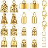 80Pcs 8 Styles Tibetan Style Alloy Cord Ends FIND-SC0022-17-6