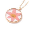 Dry Pressed Real Flower Resin Pendant Necklace NJEW-G088-01KCG-06-1