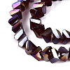 Electroplate Transparent Glass Beads Strands EGLA-Q139-01A-A28-3
