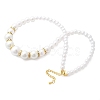 ABS Imitation Pearl Round Graduated Beaded Necklaces for Women NJEW-B125-01G-4