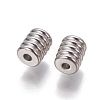 Tarnish Resistant 201 Stainless Steel Grooved Beads X-STAS-P239-06P-1