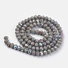 Electroplate Opaque Solid Color Glass Beads Strands EGLA-A034-P8mm-L13-2