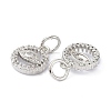 Brass Cubic Zirconia Charms ZIRC-C022-11P-2