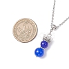 Handmade Glass Beaded Prince with Crown Pendant 304 Stainless Steel Cable Necklaces for Women NJEW-JN05447-02-3