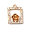 Brass Micro Pave Clear Cubic Zirconia Pendants KK-C062-068G-1