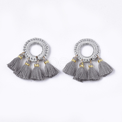 Polycotton(Polyester Cotton) Tassels Pendants FIND-Q077-12-1