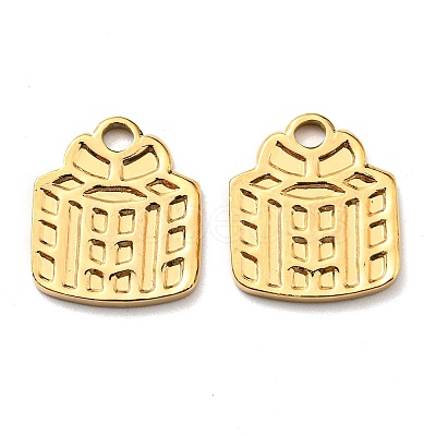 Ion Plating(IP) 304 Stainless Steel Charms STAS-Q248-05G-1
