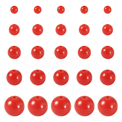 100Pcs 5 Styles Opaque Acrylic Beads MACR-TADJ0001-12A-1