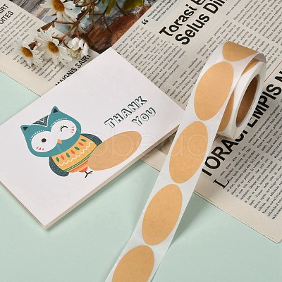 Self-Adhesive Kraft Paper Gift Tag Stickers DIY-G021-10-1