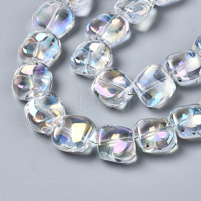 Electroplate Glass Beads Strands X-EGLA-N008-005-A01-1