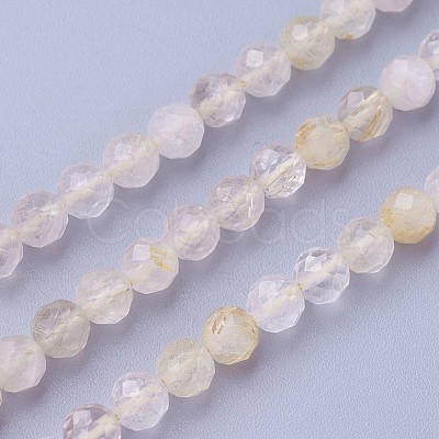 Natural Gold Rutilated Quartz Beads Strands G-F619-10A-4mm-1