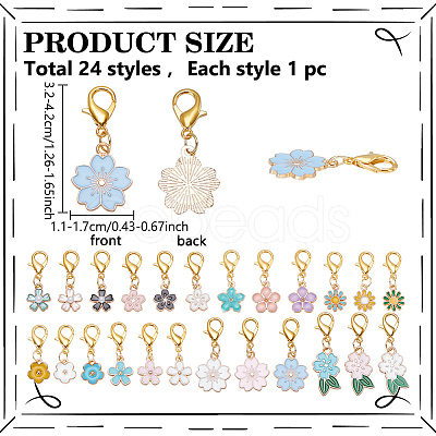 24Pcs Alloy Enamel Locking Stitch Markers HJEW-ME00004-1