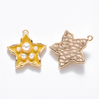 Brass Enamel Pendants KK-T049-056G-05-NF-1