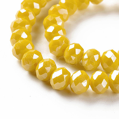 Electroplate Glass Beads Strands X-EGLA-A034-P4mm-A07-1