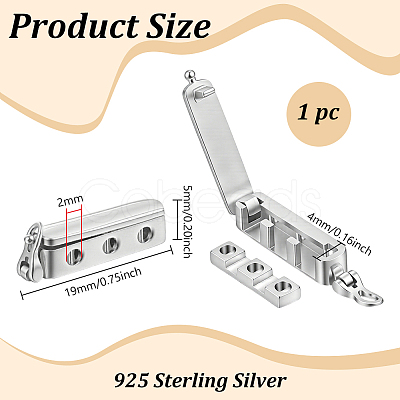 1Pc Sterling Silver Twister Clasps STER-BC0004-49-1