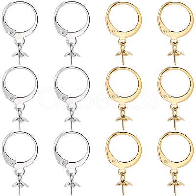 60Pcs 2 Colors 304 Stainless Steel Leverback Earring Findings STAS-SC0006-48-1
