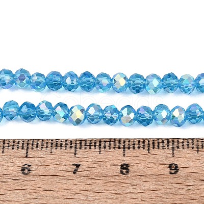 AB Color Plated Transparent Glass Rondelle Beads Strands EGLA-T029-4mm-10O-1