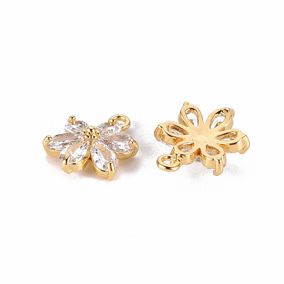 Brass Clear Cubic Zirconia Pendants ZIRC-S068-025-NF-1