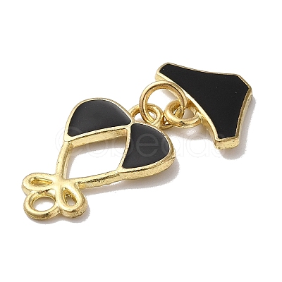 Golden Tone Alloy Enamel Pendants ENAM-O052-01G-04-1