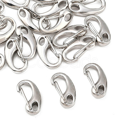 Tarnish Resistant Polished 304 Stainless Steel Keychain Clasp Findings STAS-R072-59A-1