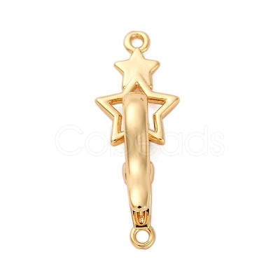 Brass Interlocking Clasps KK-C075-26G-1