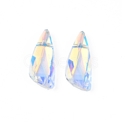 Pointed Back Glass Rhinestone Pendants EGLA-N006-034D-1