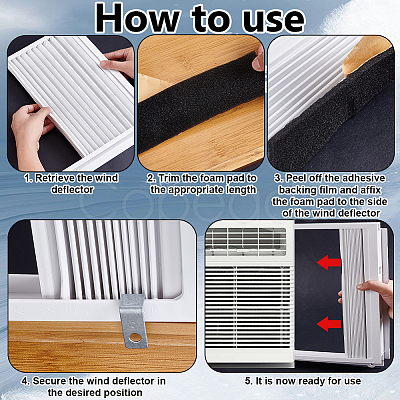 PP Plastic & Iron & Sponge Air Conditioning Side Panels with Frame AJEW-GA0009-60-1