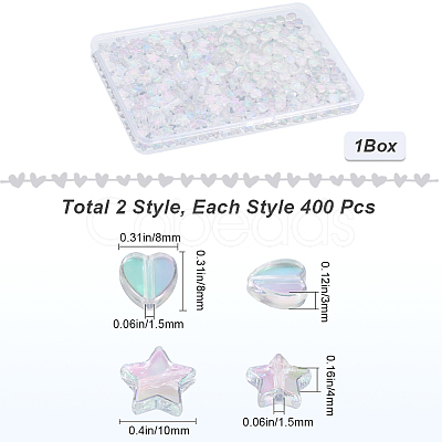 800Pcs 2 Styles Eco-Friendly Transparent Acrylic Beads TACR-SP0001-01B-1