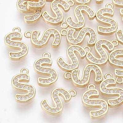 Brass Cubic Zirconia Charms X-KK-S348-330S-1