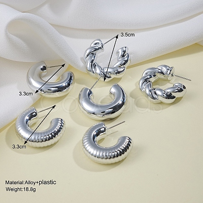 3Pairs Alloy Stud Earrings WG5D203-02-1