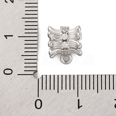 Rack Plating Brass Micro Pave Cubic Zirconia Tube Bails KK-Z070-24P-1