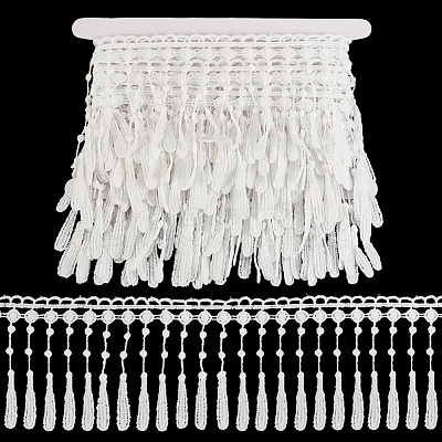 4.6~5 Yards Polyester Tassel Lace Ribbon OCOR-GA0002-16B-1